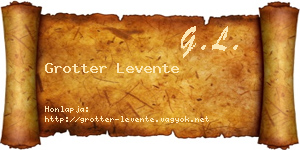 Grotter Levente névjegykártya
